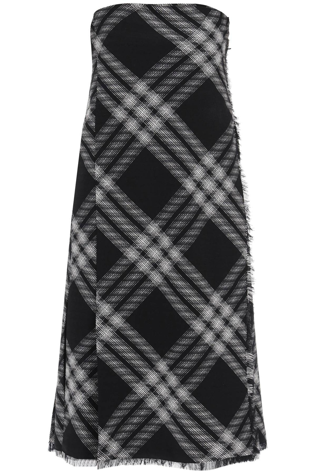 Burberry Midi Dress With Check Pattern   Bianco