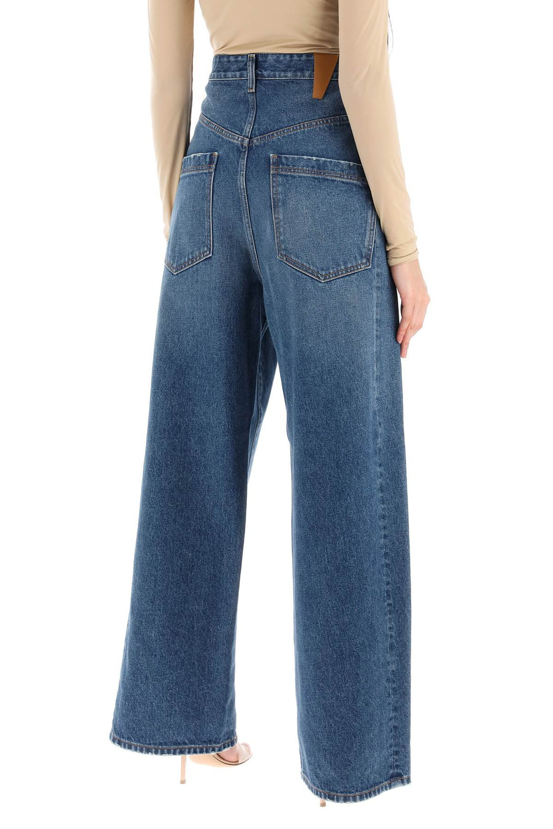 Darkpark 'Ines' Baggy Jeans With Folded Waistband   Celeste