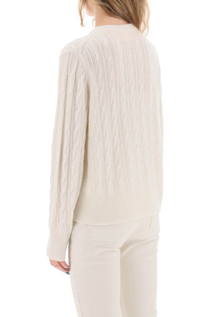 Guest In Residence Twin Cable Cashmere Sweater   Bianco