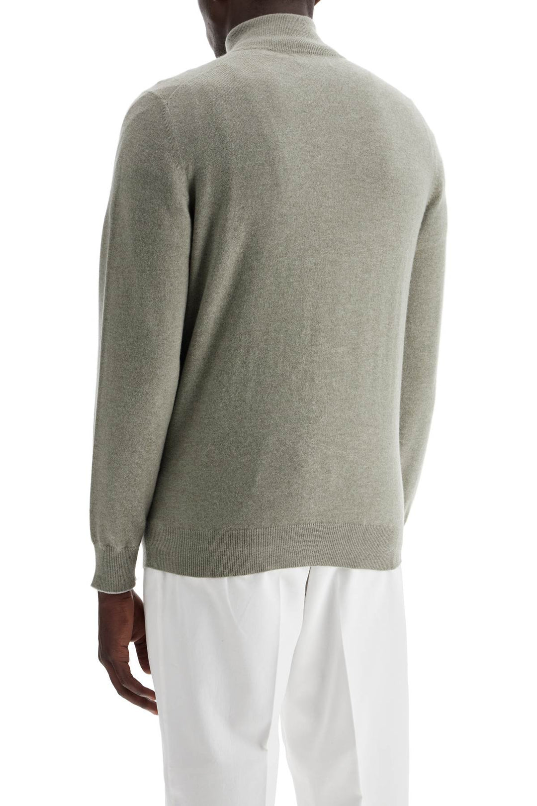 Brunello Cucinelli Cashmere High Neck Pullover Sweater   Green