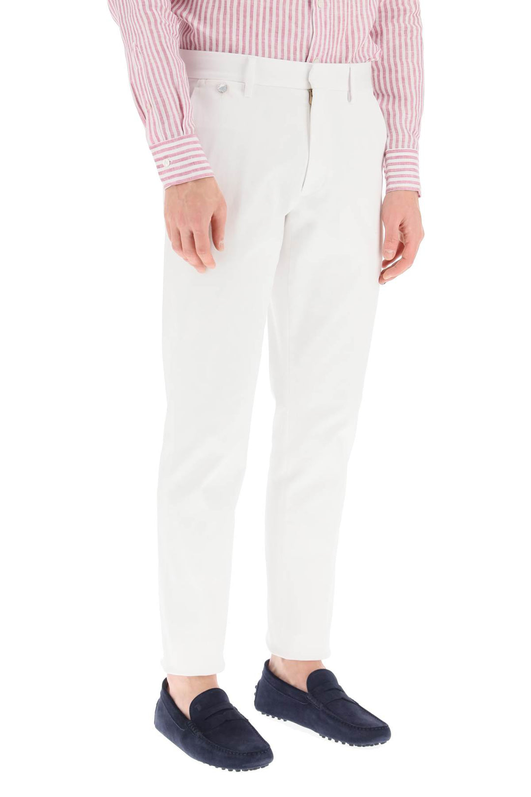 Agnona Cotton Chino Pants   Bianco