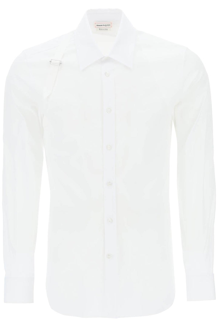 Alexander Mcqueen Harness Shirt In Stretch Cotton   White