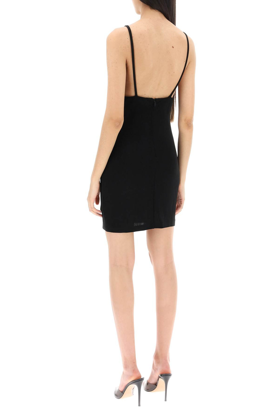 Dsquared2 Sleeveless Mini Dress With Draped Neckline   Black