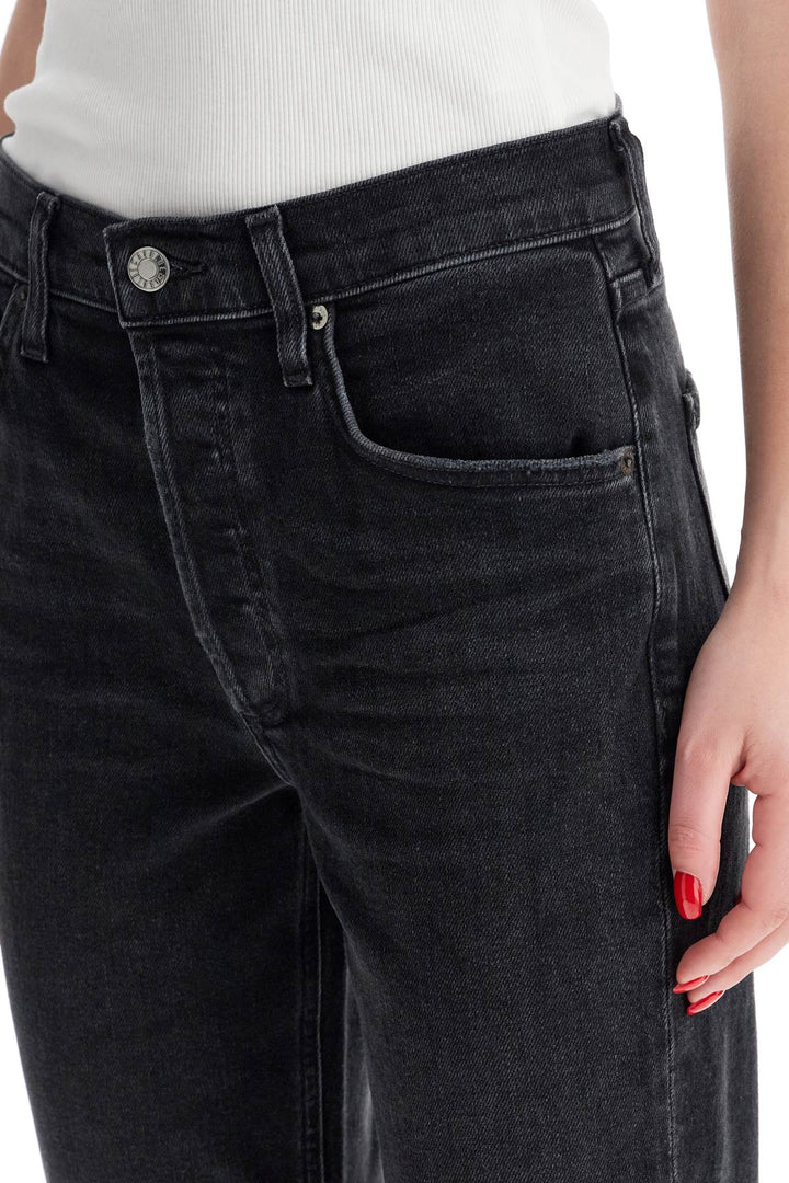 Agolde Cropped Riley Jeans By   Black