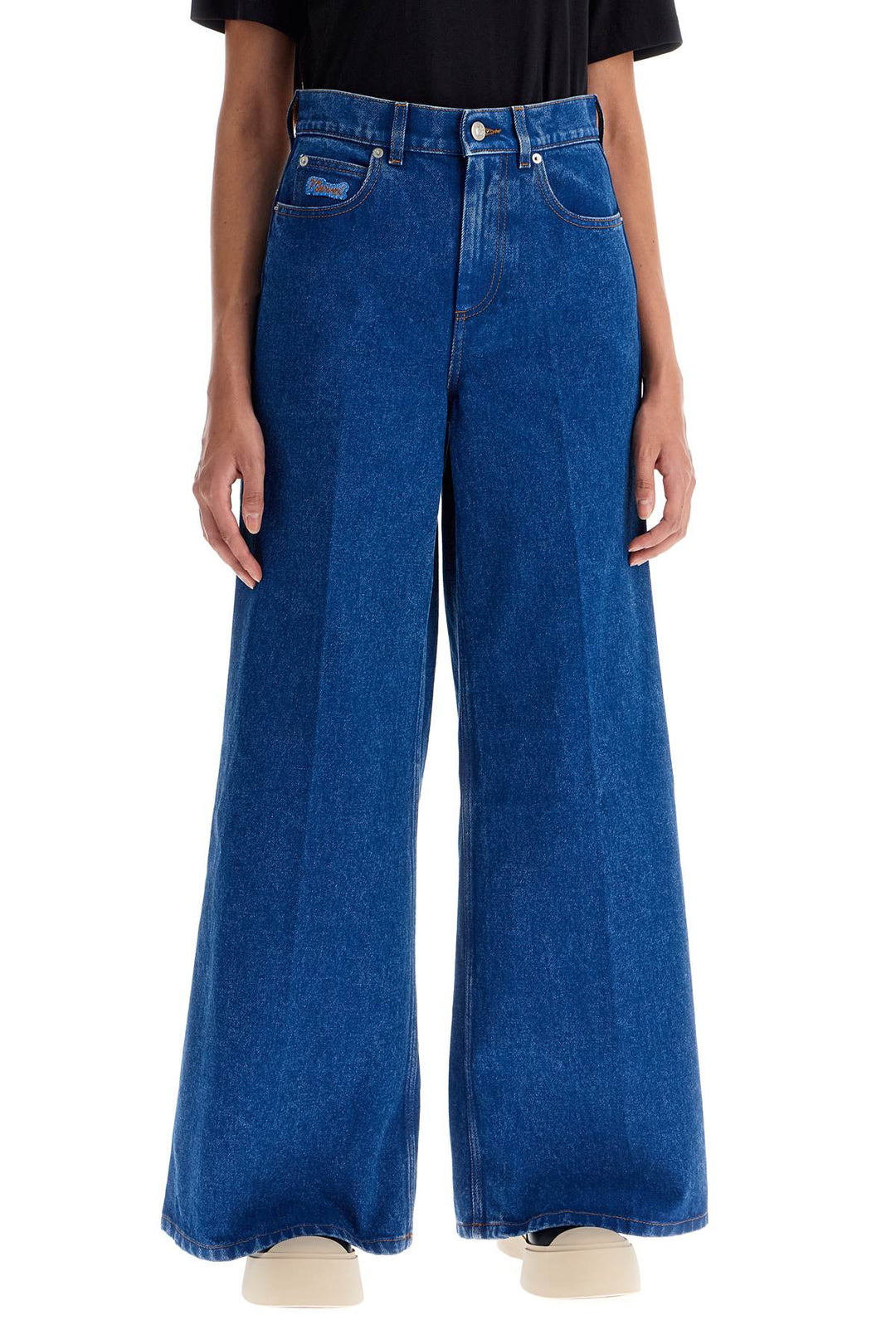 Marni Wide Flared Leg Jeans With A   Blue