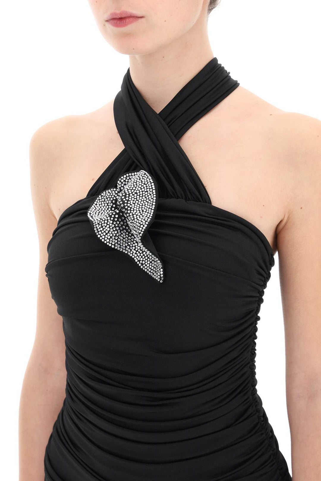 Giuseppe Di Morabito Mini Dress With Diamanté Applique   Black
