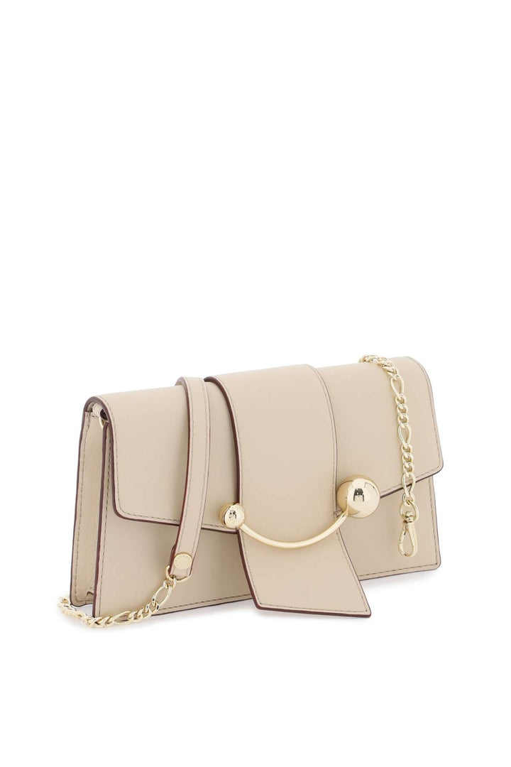 Strathberry Crescent On A Chain Crossbody Mini Bag   Beige
