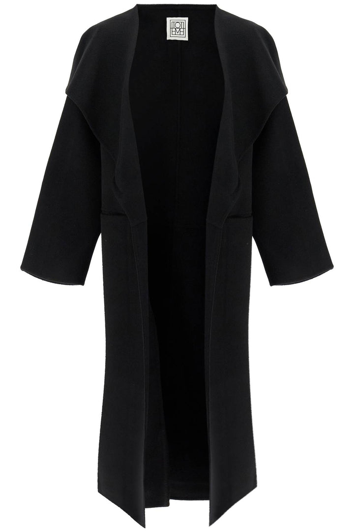 Toteme Signature Wool Cashmere Coat   Black