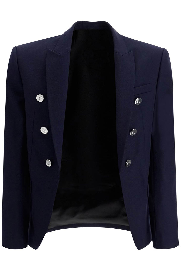 Balmain Six Button Wool Jacket   Blue