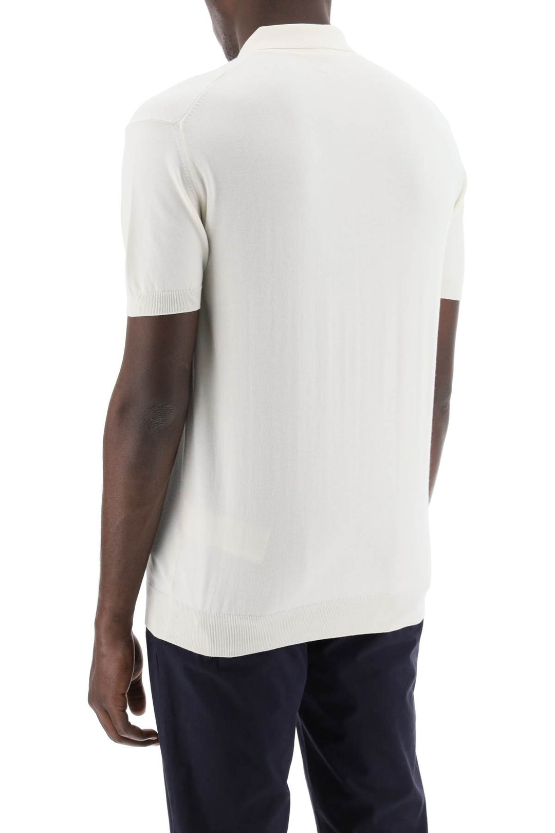 Baracuta Short Sleeved Cotton Polo Shirt For   Bianco