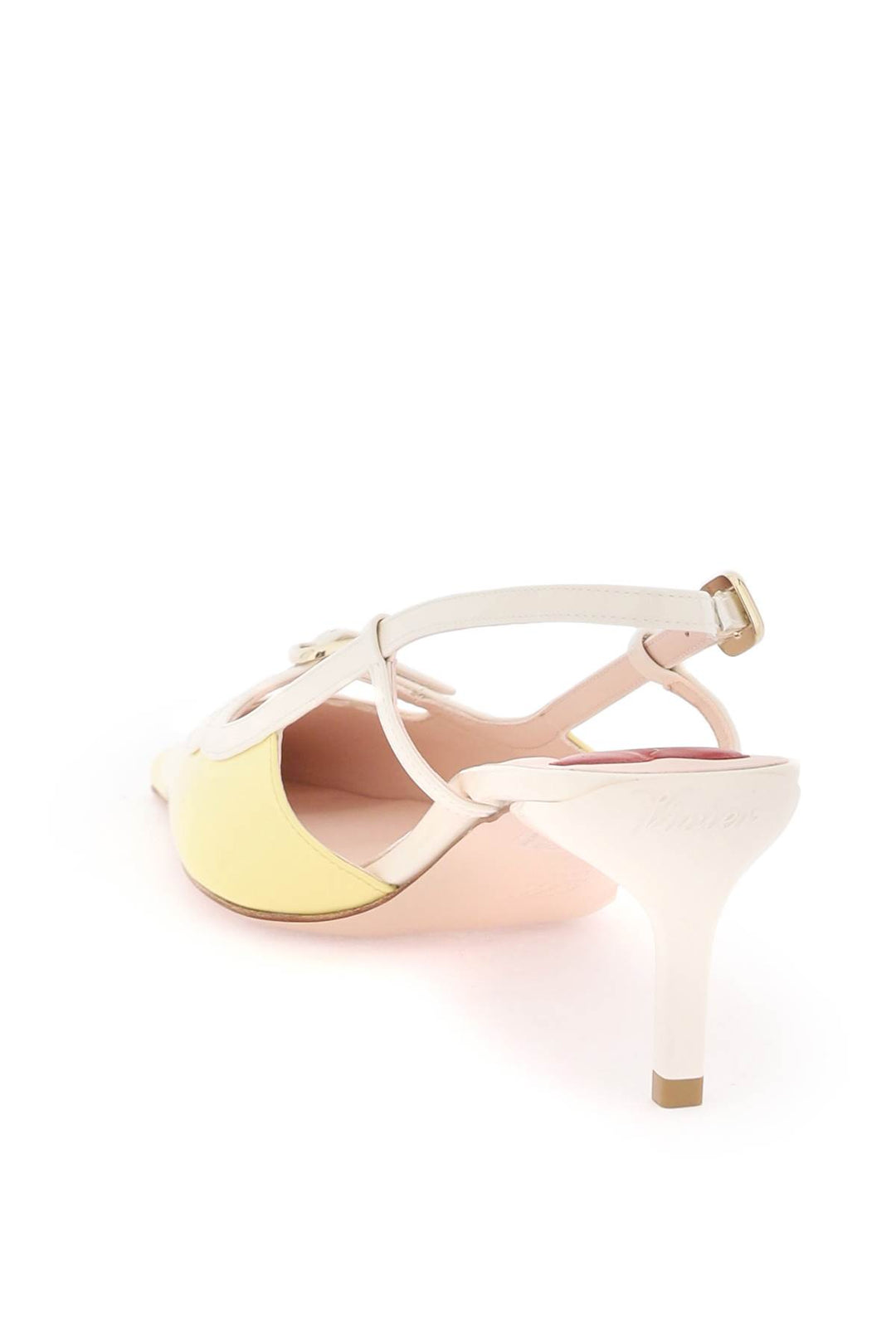 Roger Vivier Two Tone Patent Leather Pumps   White