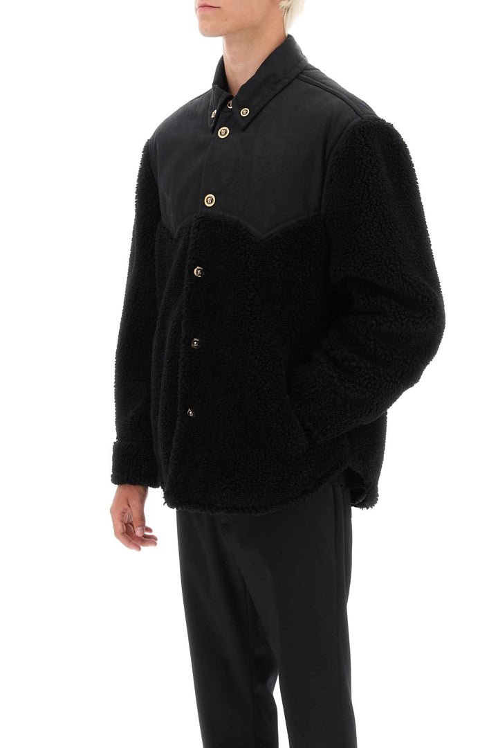 Versace Barocco Silhouette Fleece Jacket   Nero
