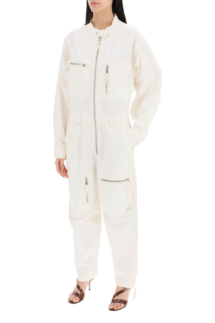 Isabel Marant Etoile Cotton Workwear Jumpsuit   White