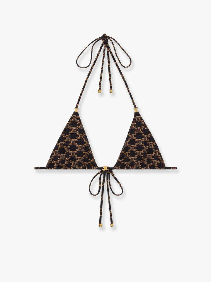 Bikini top with Triomphe print