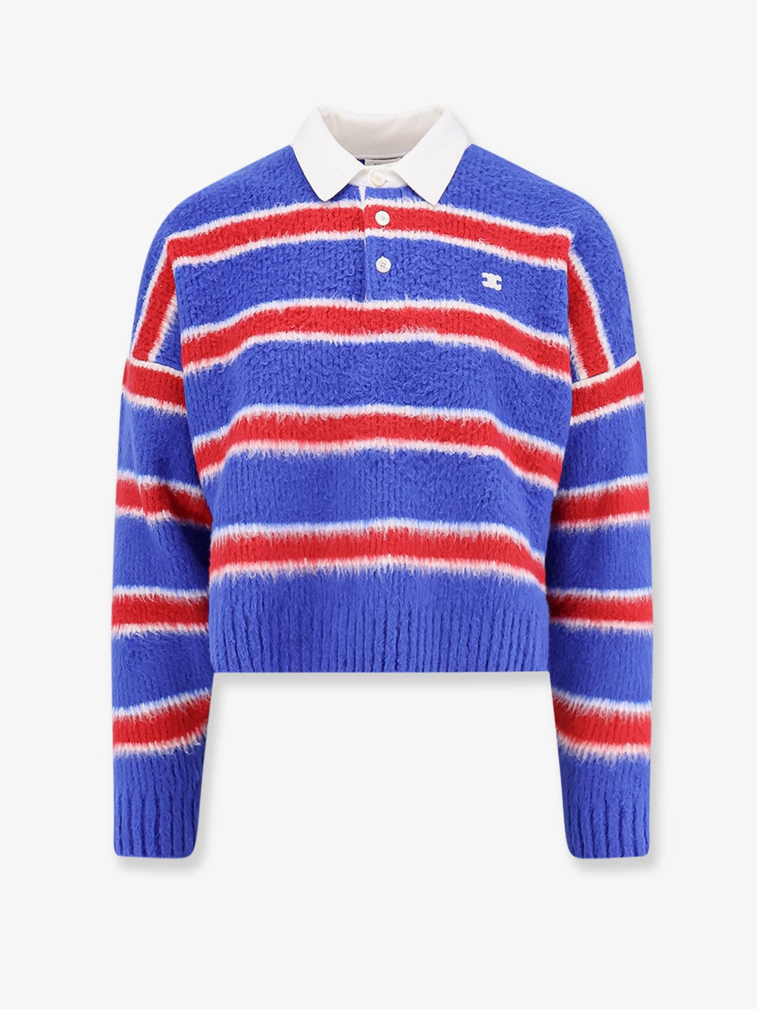 Brushed cotton polo sweater
