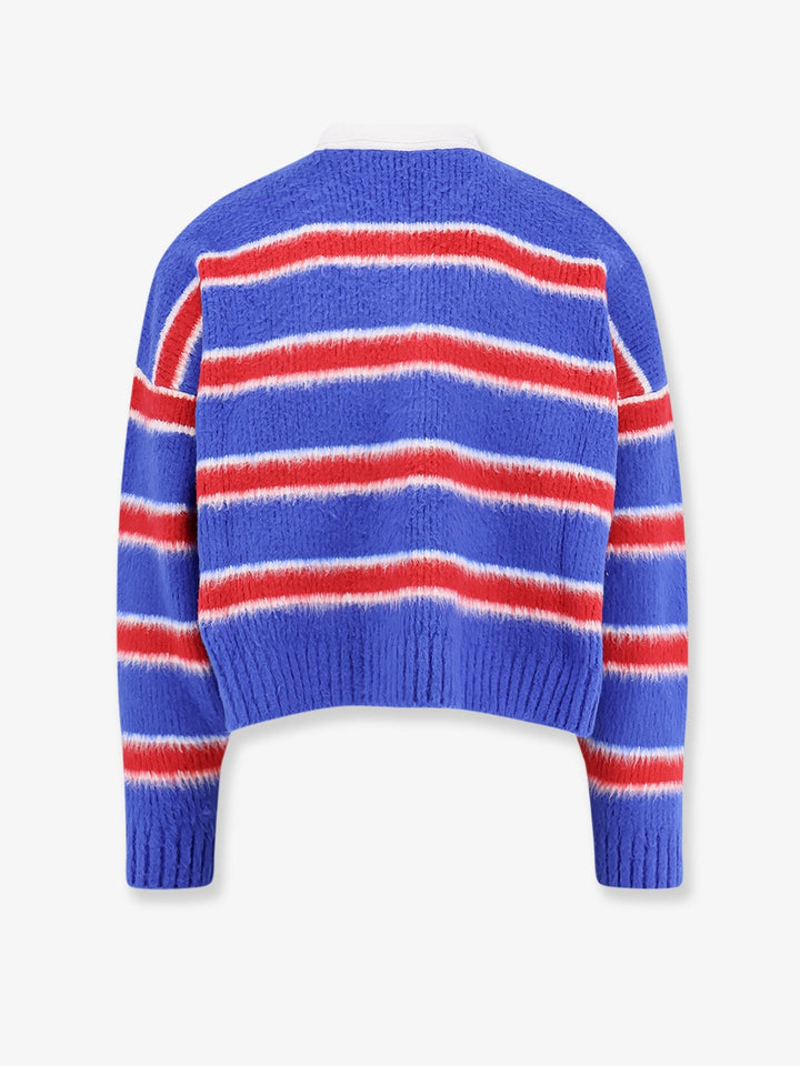 Brushed cotton polo sweater