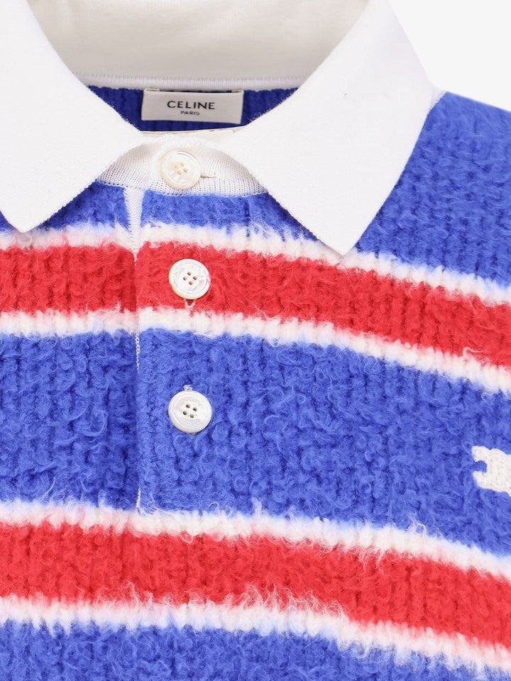 Brushed cotton polo sweater