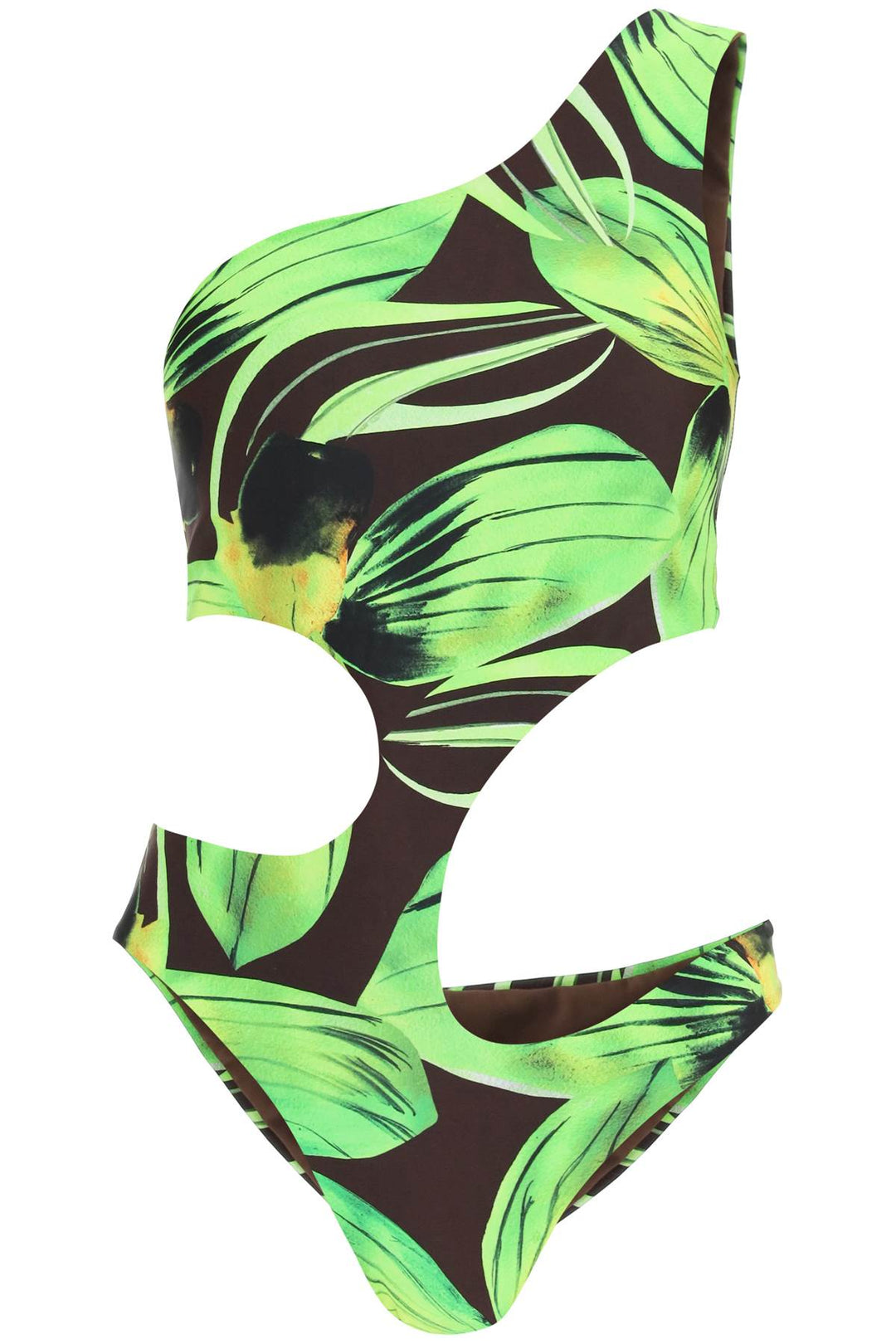 Louisa Ballou 'Carve' One Piece Swimsuit With Cut Outs   Verde