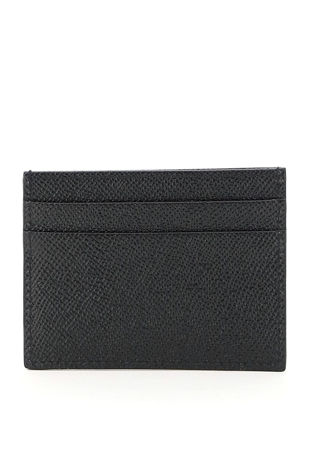 Dolce & Gabbana Leather Card Holder With Logo Plaque   Nero