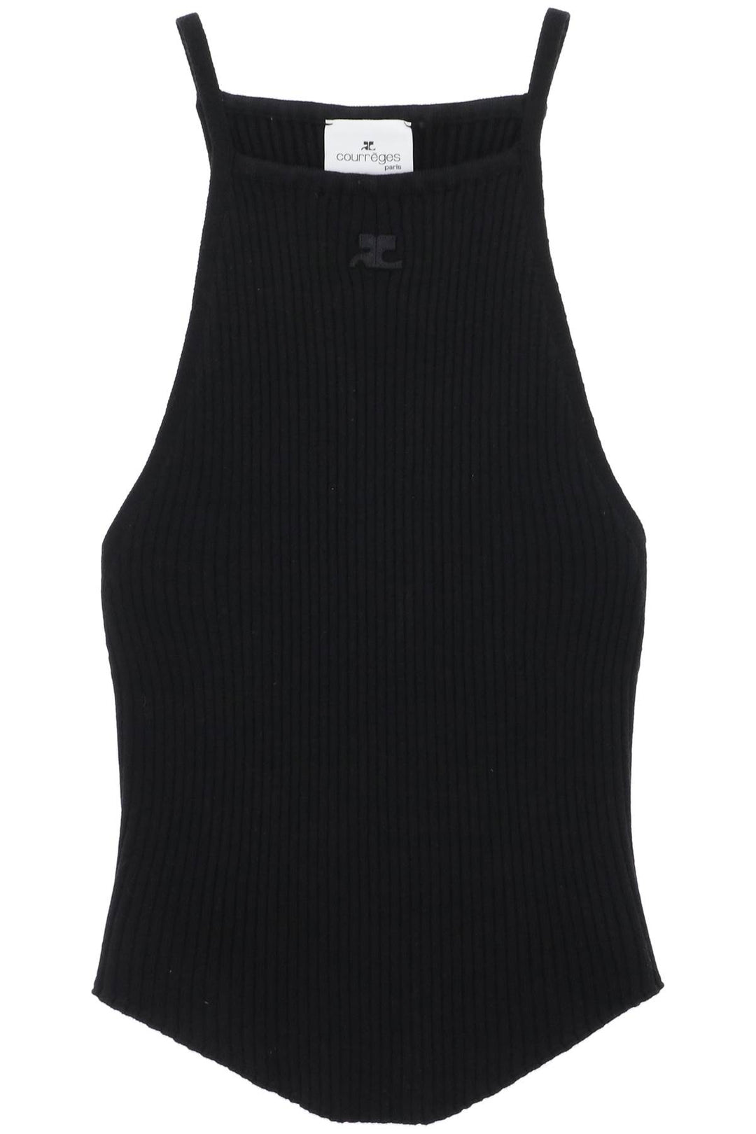 Courreges Replace With Double Quoteribbed Knit Holistic Top   Nero