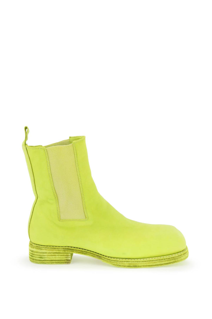 Guidi Leather Chelsea Ankle Boots   Yellow
