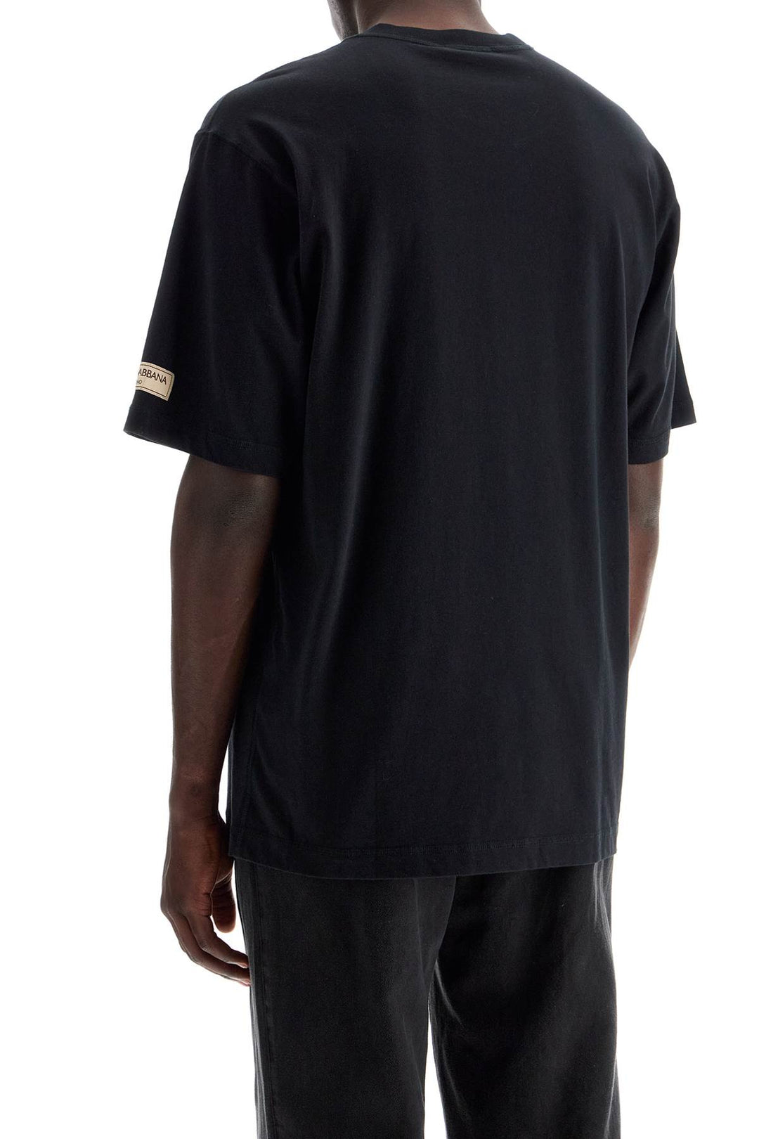 Dolce & Gabbana T Shirt With Logo Print   Black