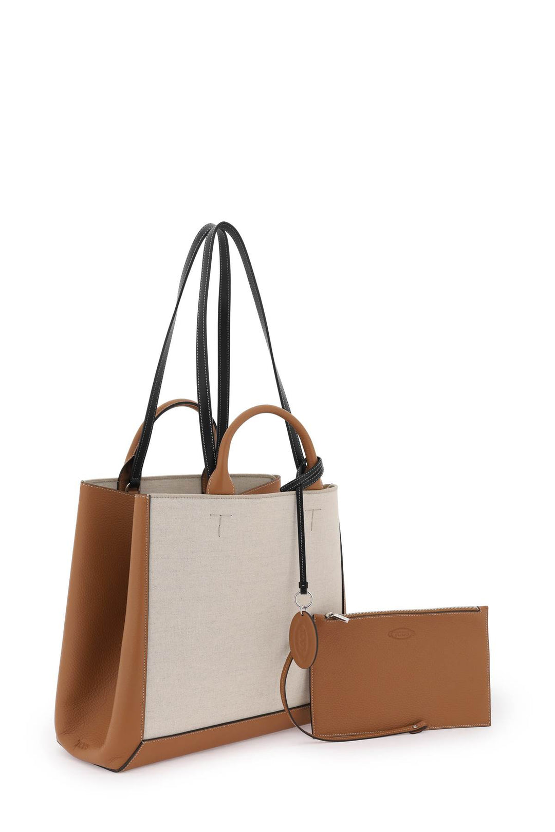 Tod's Canvas & Leather Tote Bag   Beige