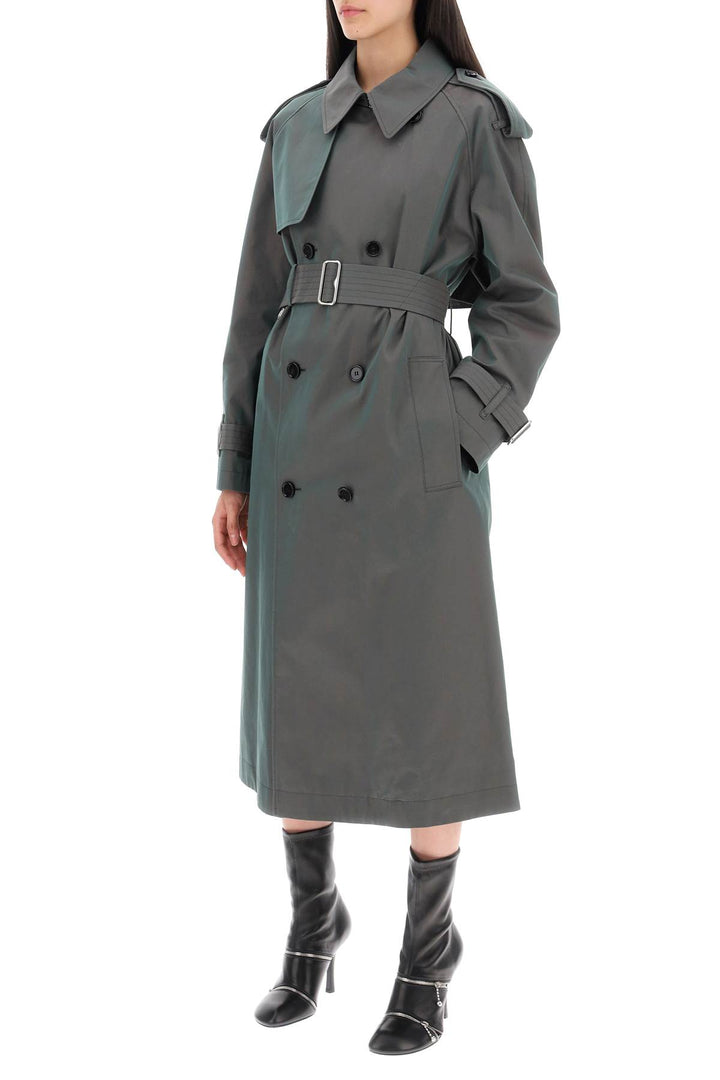 Burberry Long Iridescent Trench   Green