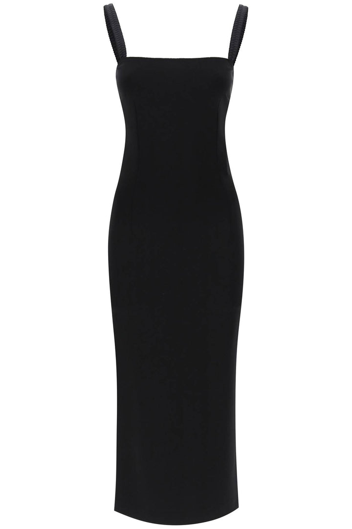 Dolce & Gabbana Midi Sheath Dress In Milano Stitch Jersey   Black