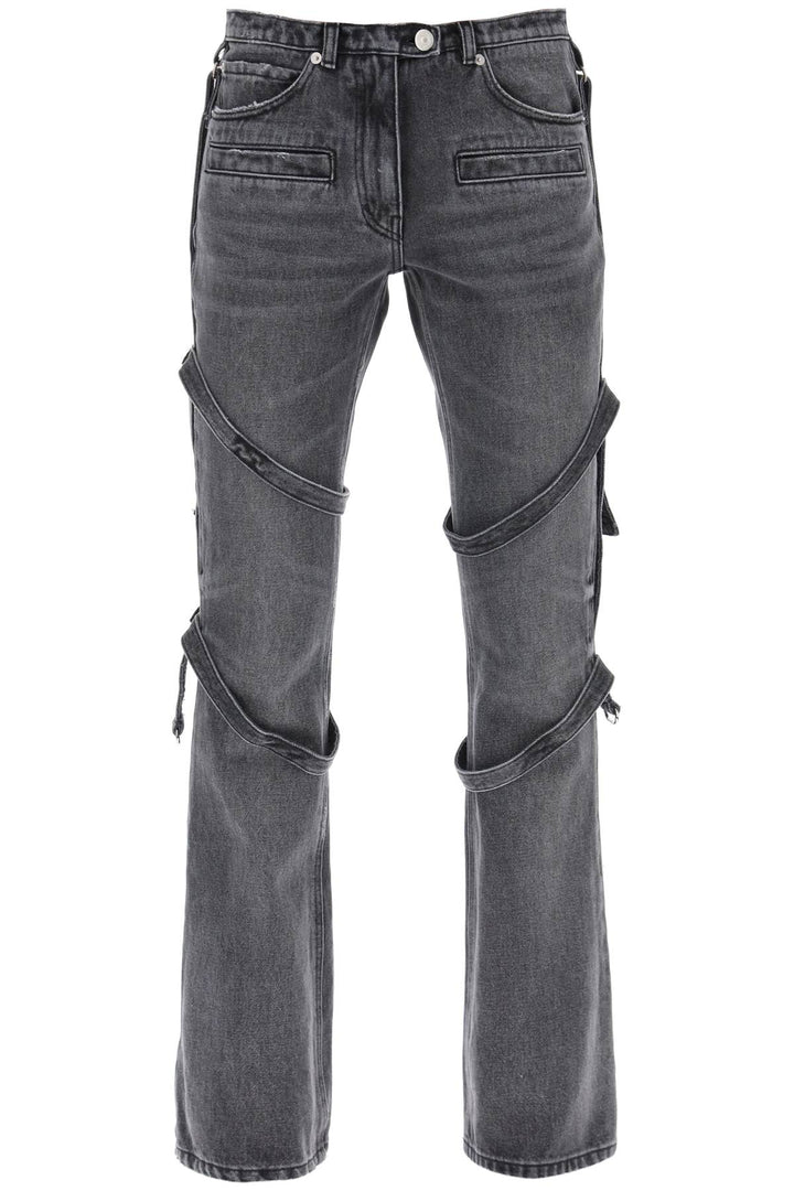 Courreges Bootcut Jeans With Straps   Grigio