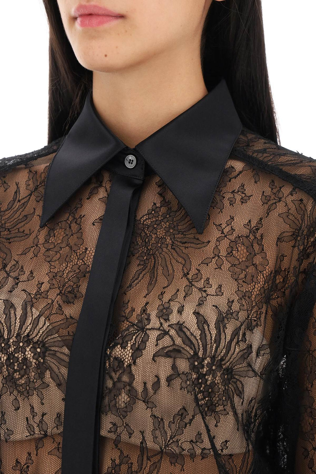 Dolce & Gabbana Chantilly Lace Shirt   Nero