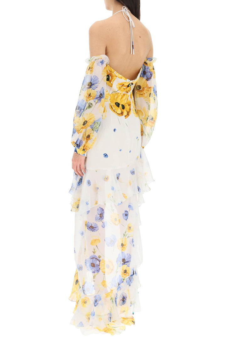 Raquel Diniz 'Luna' Asymmetric Silk Dress   Bianco