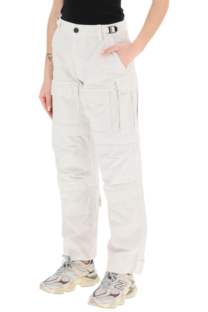 Darkpark 'Julia' Ripstop Cotton Cargo Pants   Bianco