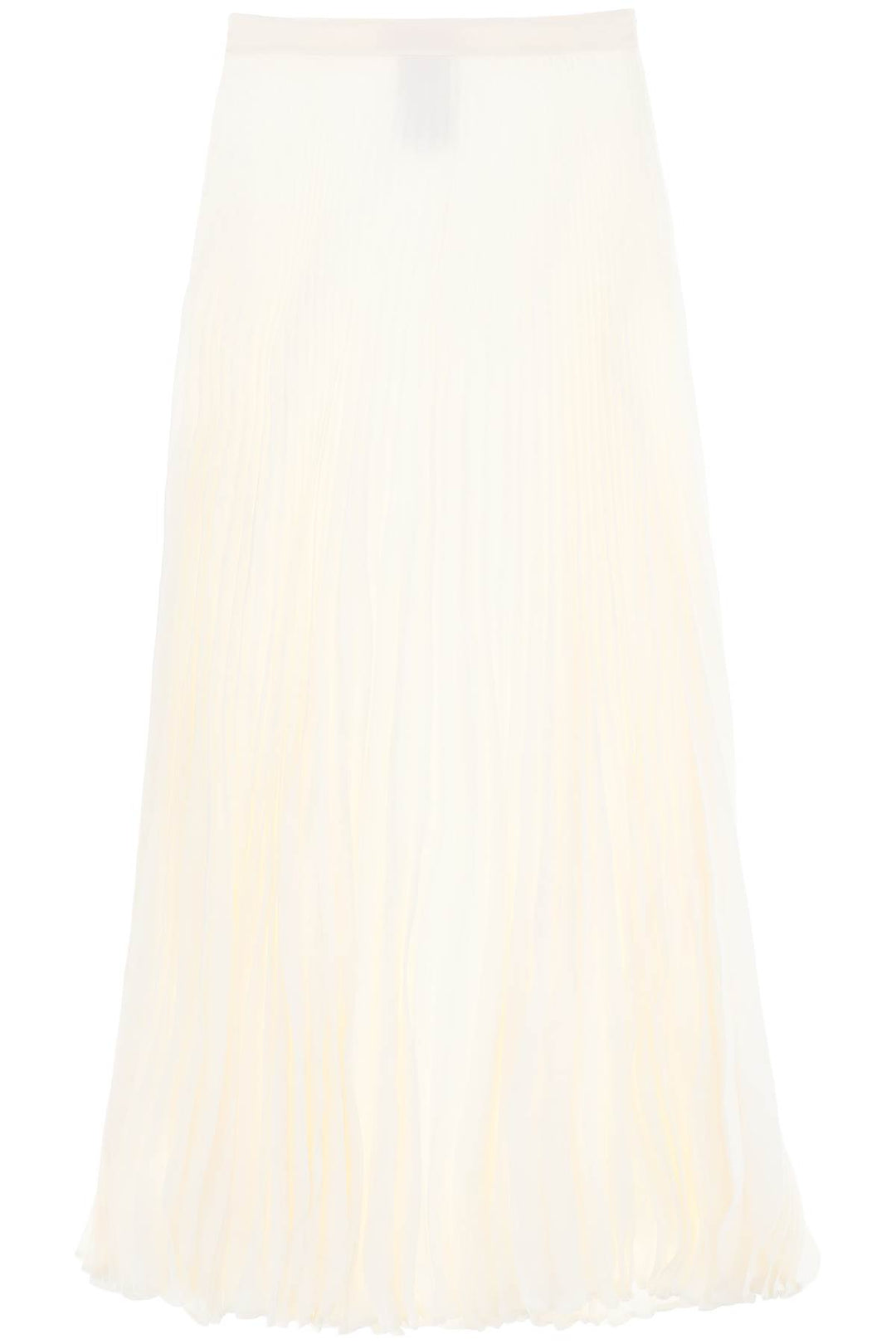 Valentino Garavani Silk Jacquard Toile Iconographe Pleated Skirt   Bianco