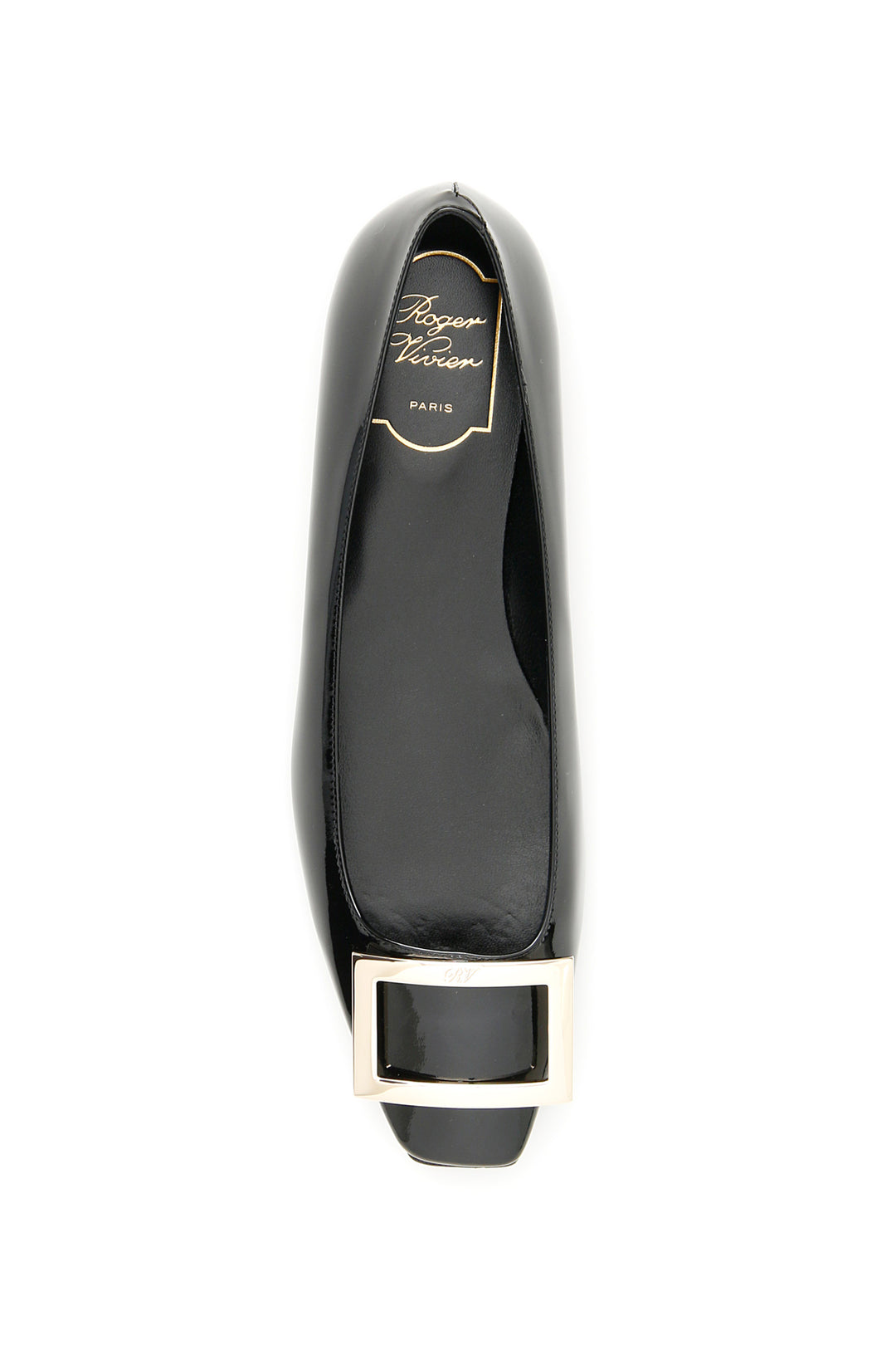 Roger Vivier Patent Leather 'Trompette' Ballerina Flats   Black