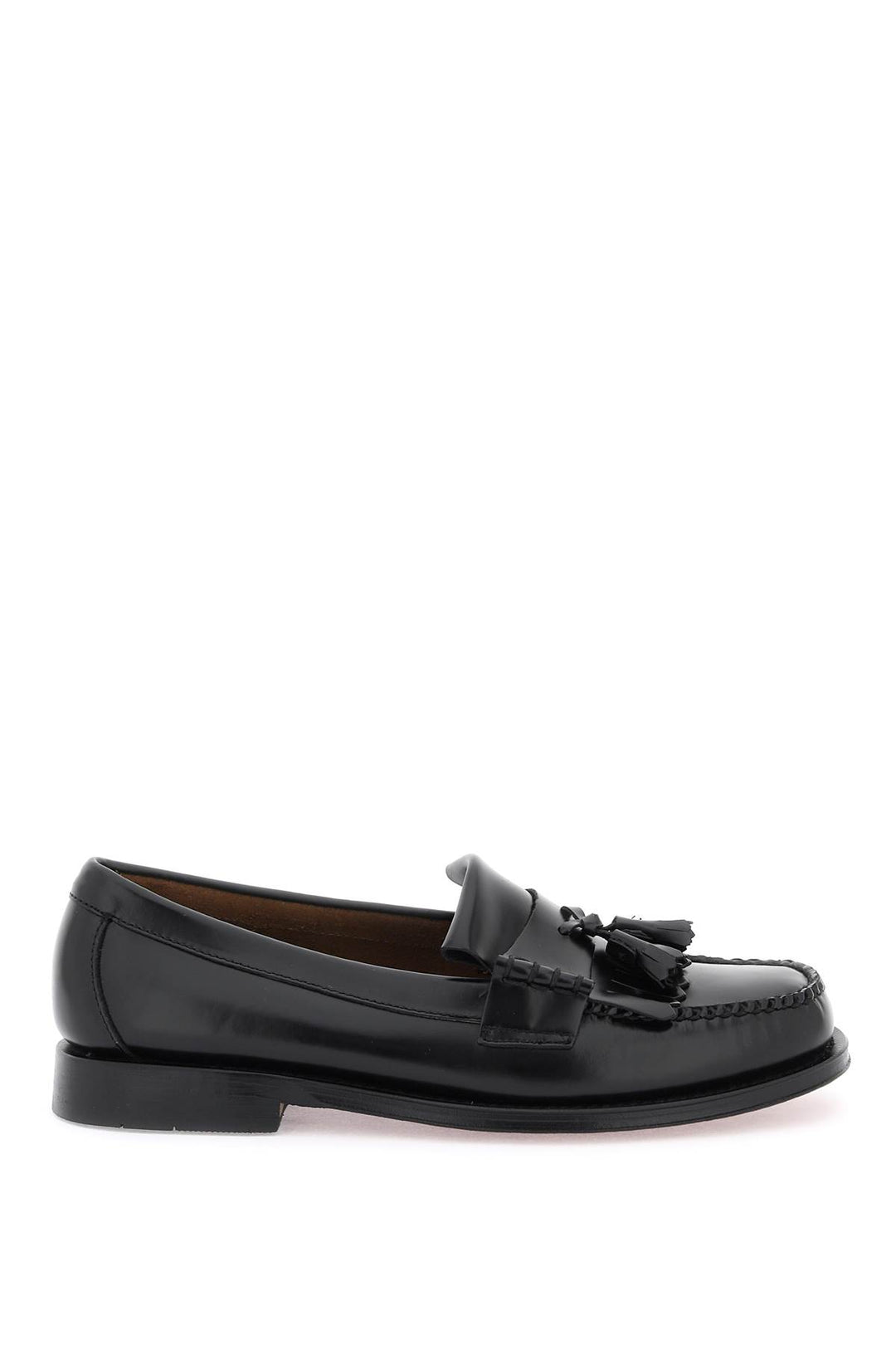 G.H. Bass Esther Kiltie Weejuns Loafers In Brushed Leather   Nero