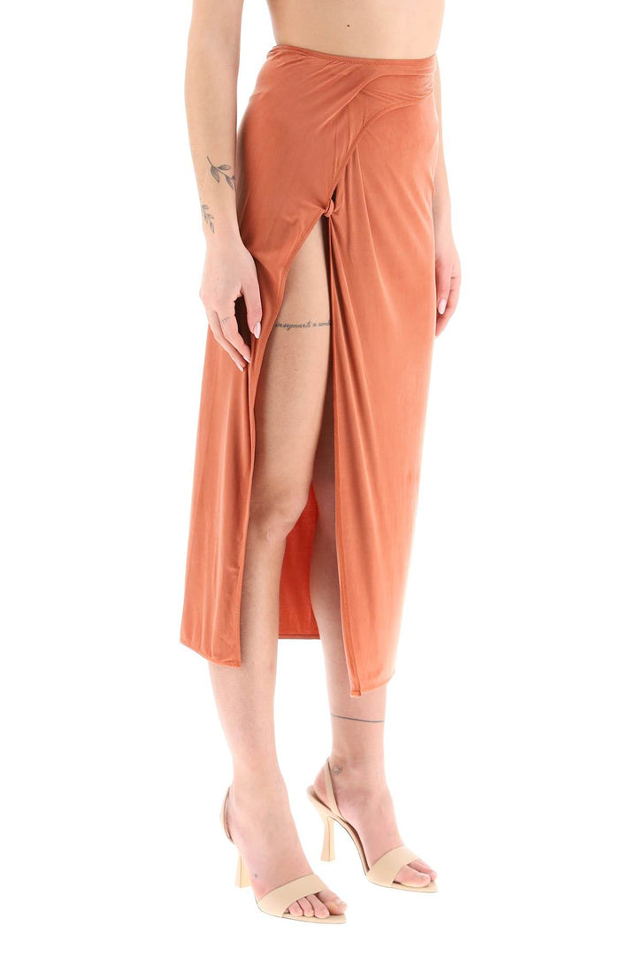 Jacquemus 'La Jupe Espelho' Jersey Midi Skirt   Orange