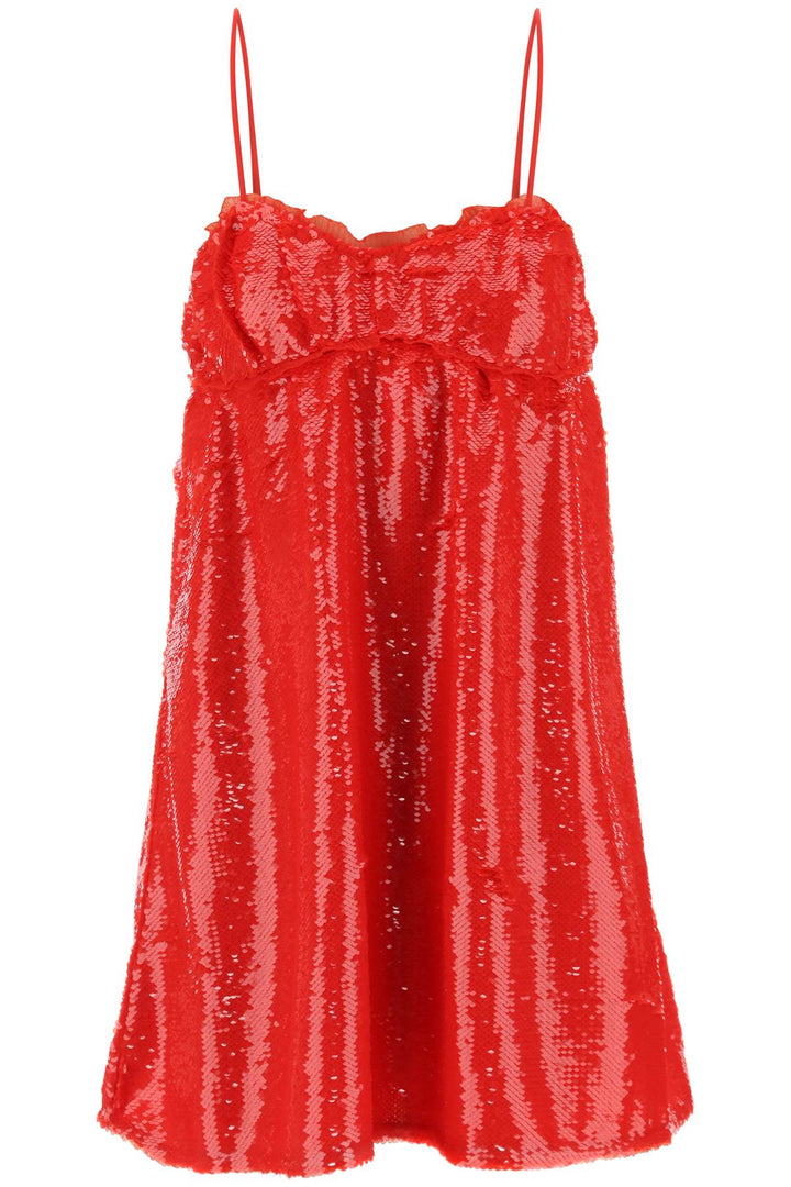 Ganni Sequin Mini Dress   Rosso