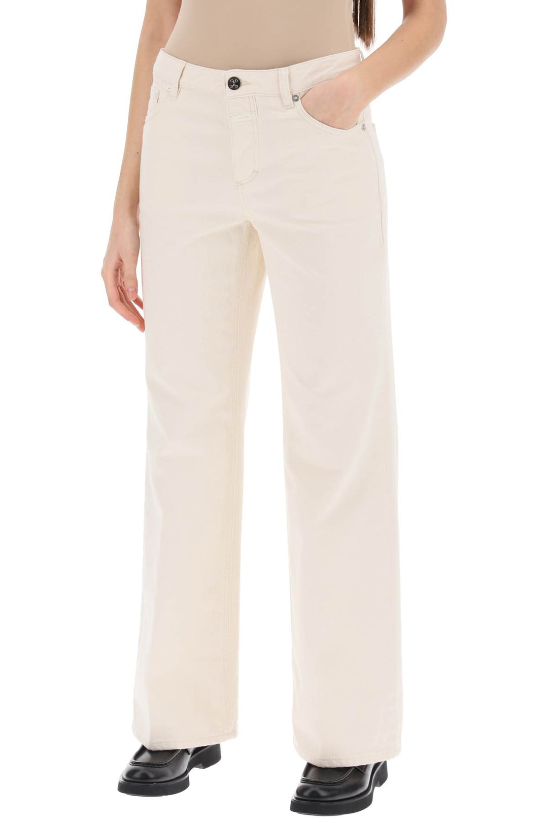 Closed Low Waist Flared Jeans By Gill   Neutral
