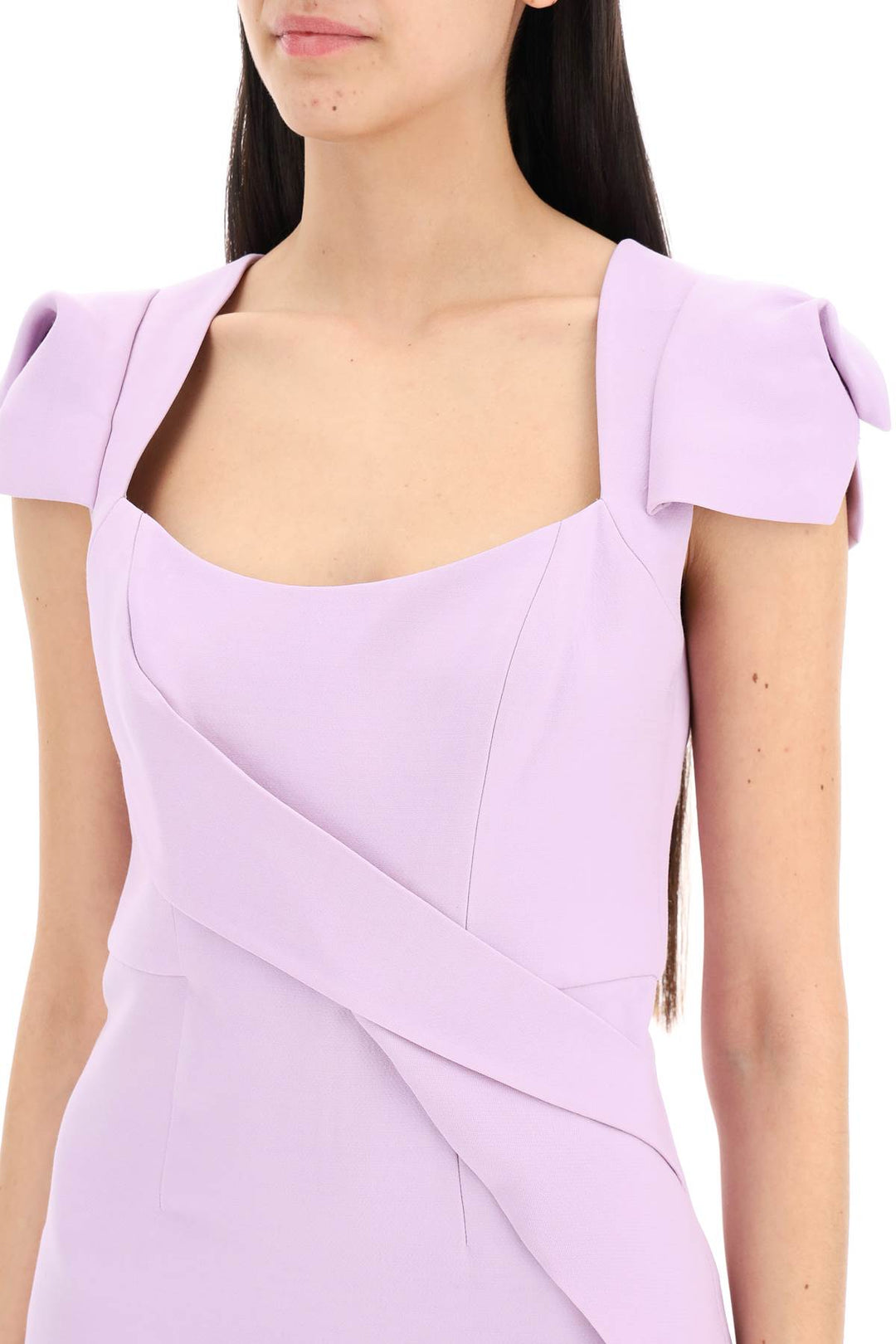 Roland Mouret Midi Dress With Draped Detailing   Pink