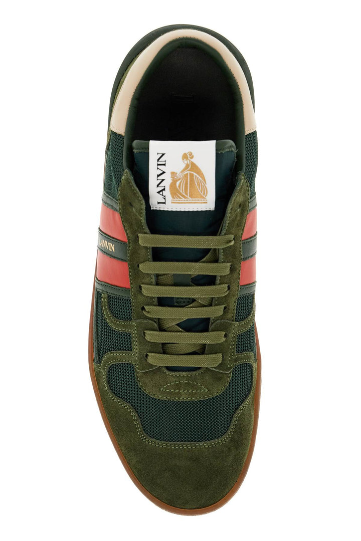 Lanvin Mesh And Leather Clay Sneakers With   Green