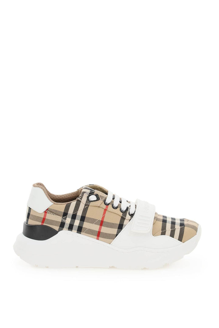 Burberry Check Sneakers   Beige