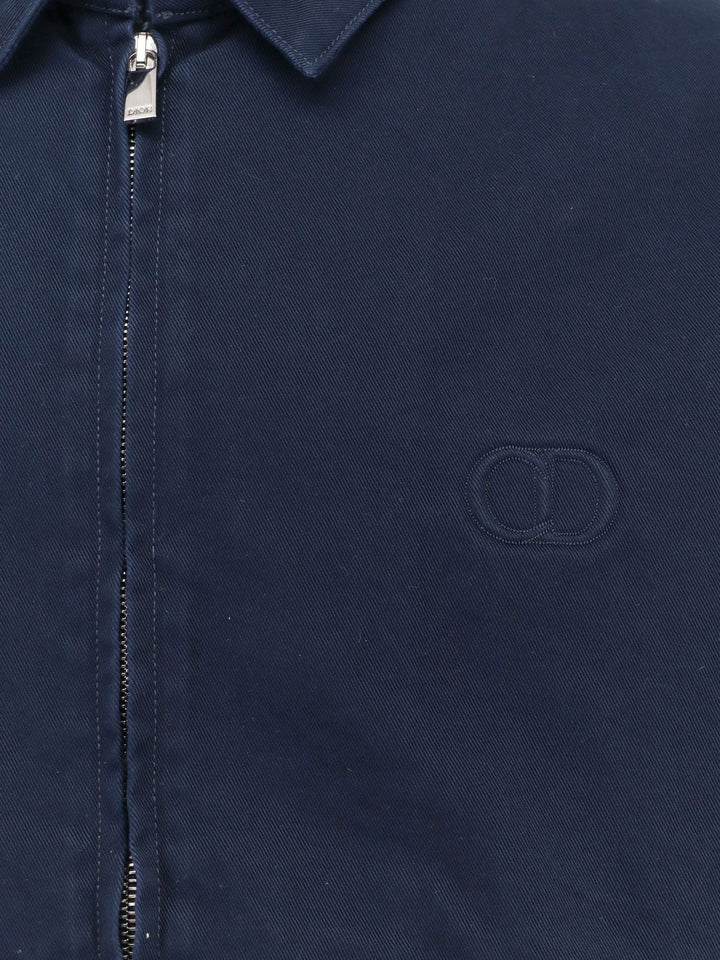 Cd icon cotton twill jacket with zip closure