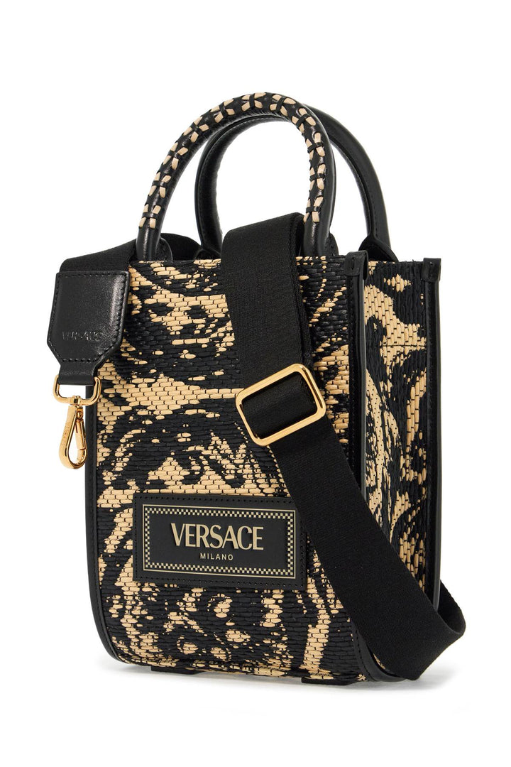 Versace Mini Athena Barocco Tote Bag   Black
