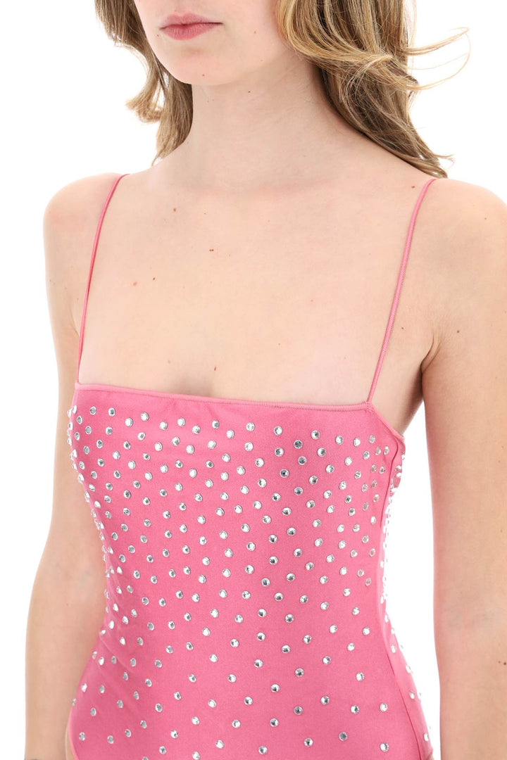 Oséree One Piece Swimsuit With Crystals   Fuxia