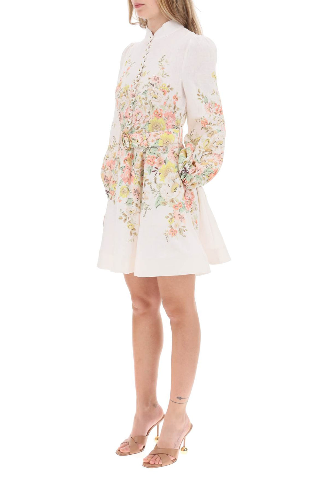 Zimmermann Matchmaker Floral Mini Dress   White