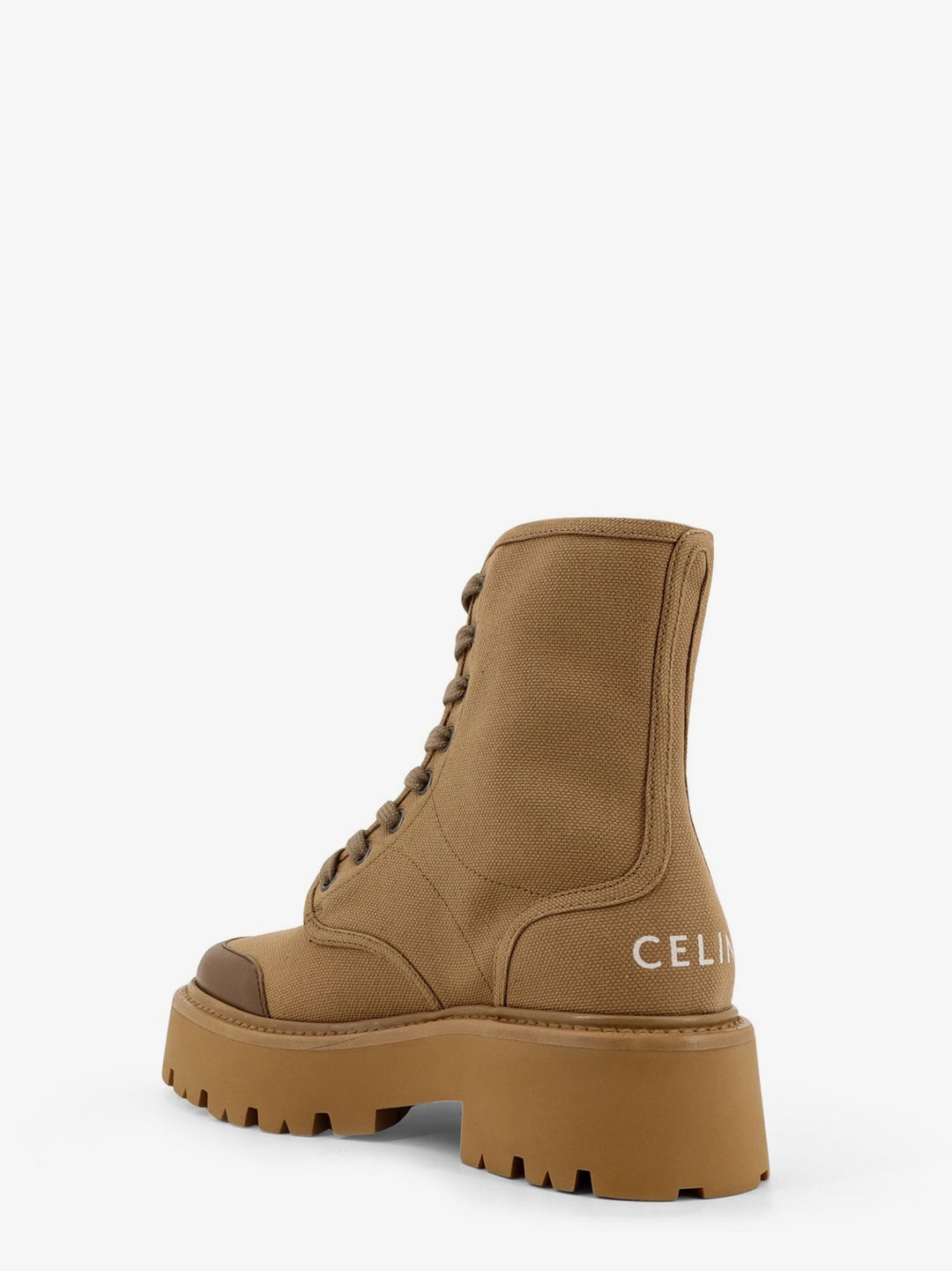 Celine Bulky canvas and leather ankle boots