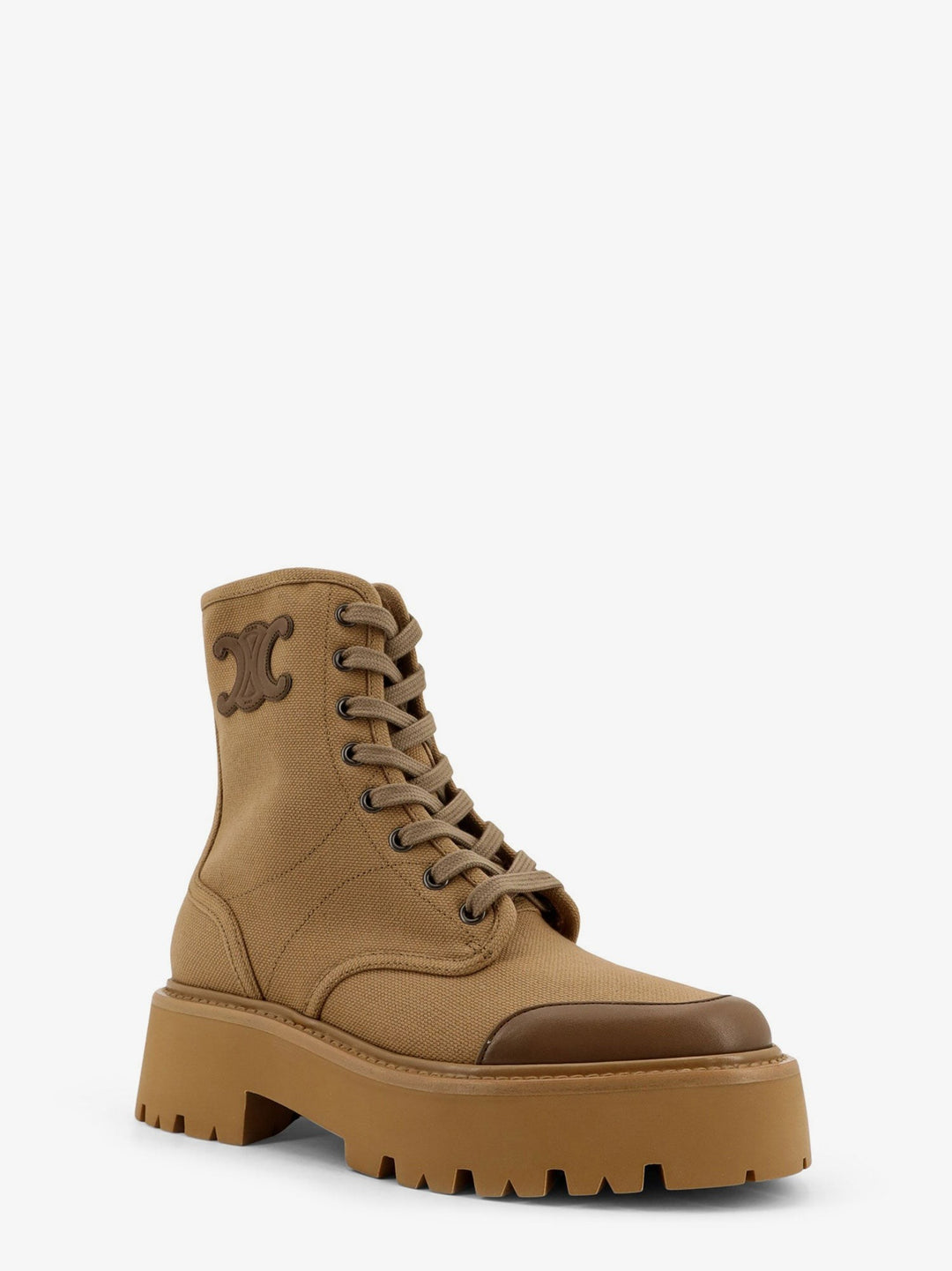 Celine Bulky canvas and leather ankle boots