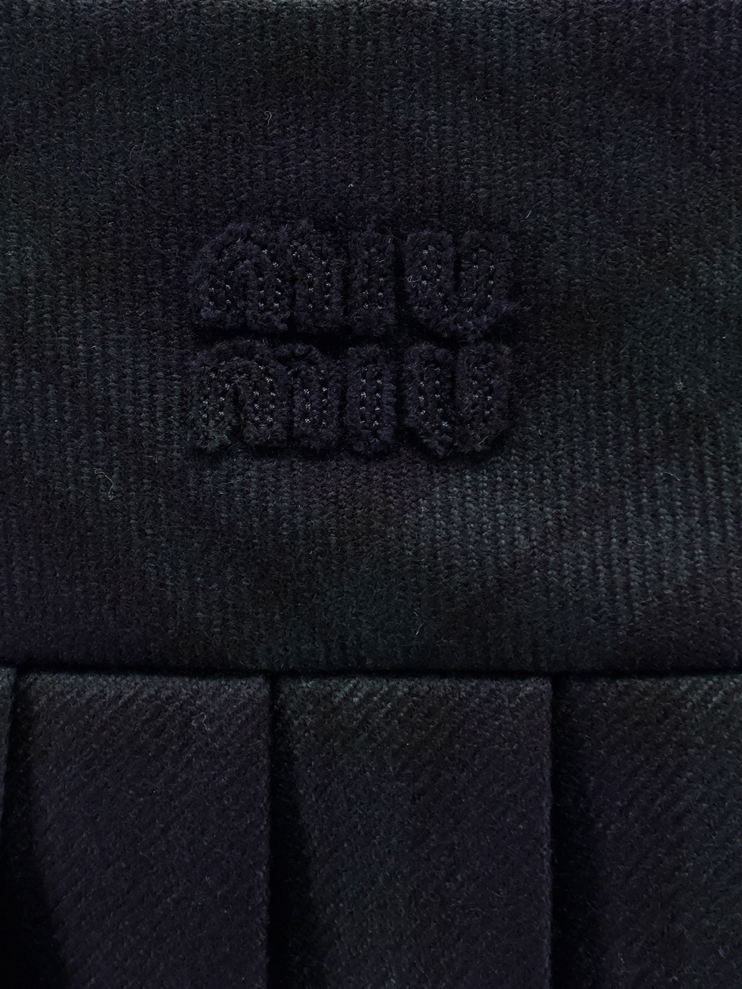 Check virgin wool mini skirt