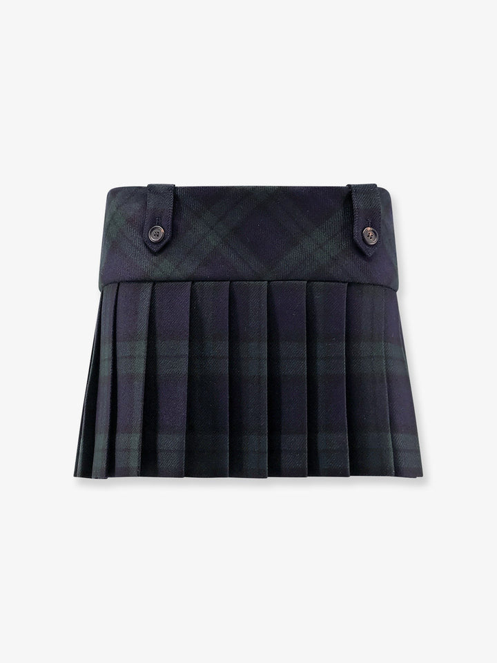 Check virgin wool mini skirt